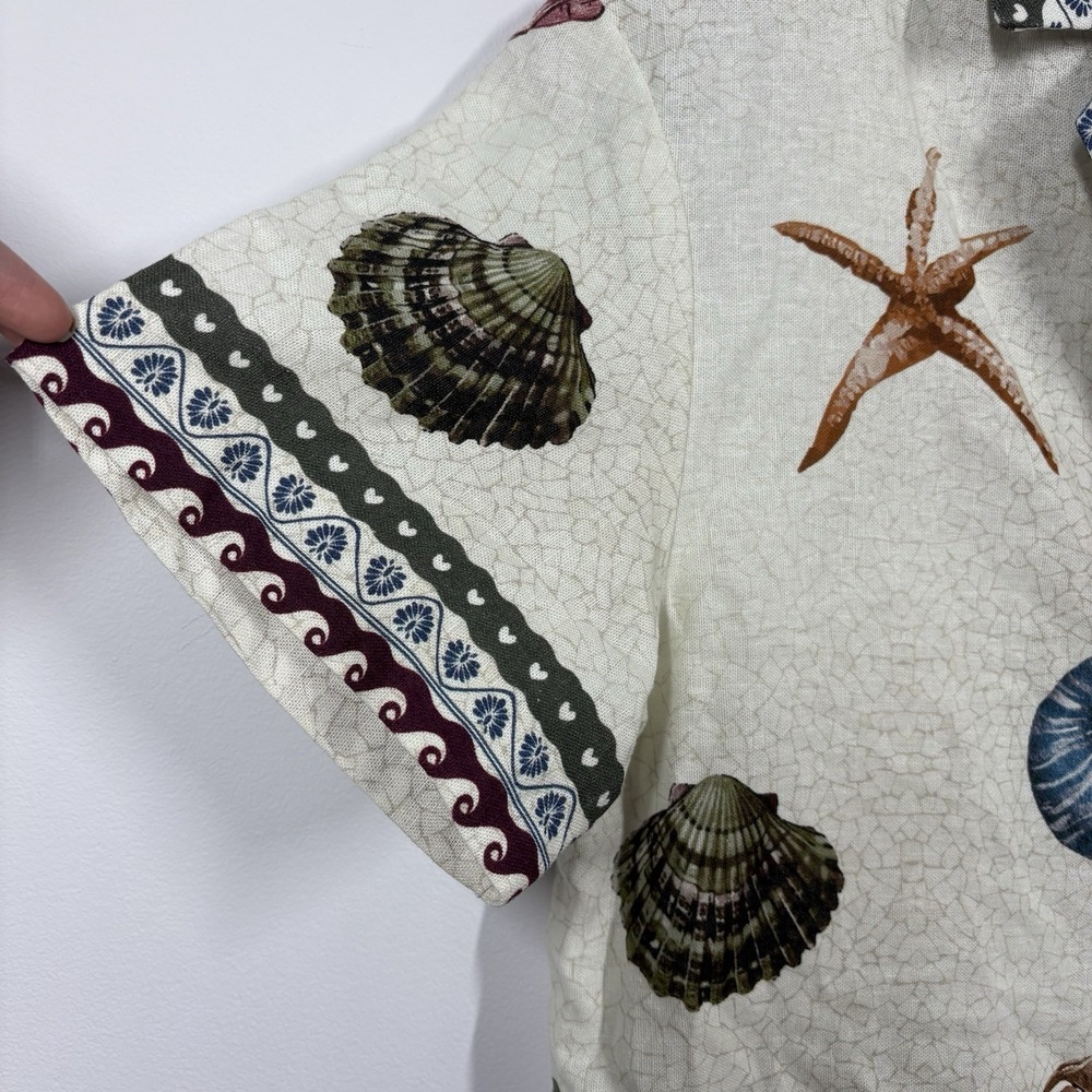 Calypso St Barth Women Sea Creatures Top Size S Linen Blend Beach Vacation Coast - Picture 7 of 9